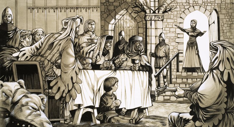 Une annonce est faite dans la grande salle du château - Richard Hook