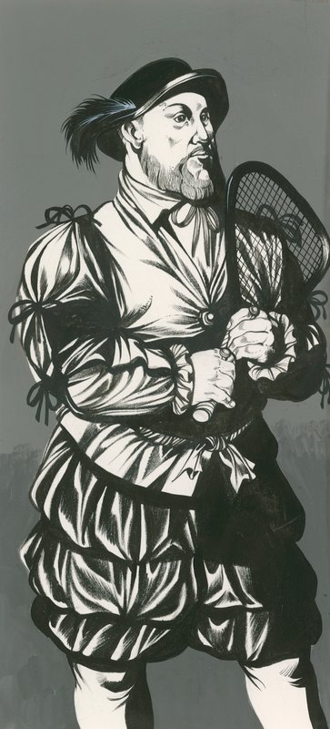 Le roi Henri VIII avec une raquette de tennis - Richard Hook
