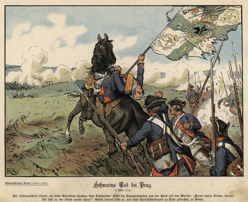 Mort du maréchal von Schwerin à la bataille de Prague - Richard Knoetel