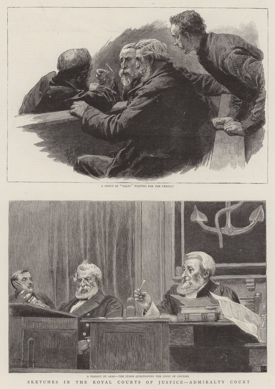 Croquis dans les Cours royales de justice, Cour de l