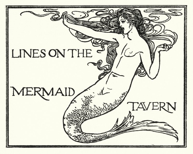 Illustration pour les Poèmes de John Keats : Vers sur la Taverne de la Sirène - Robert Anning Bell