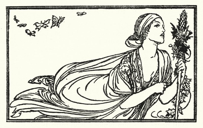 Illustration pour les Poèmes de John Keats : Sommeil et Poésie - Robert Anning Bell