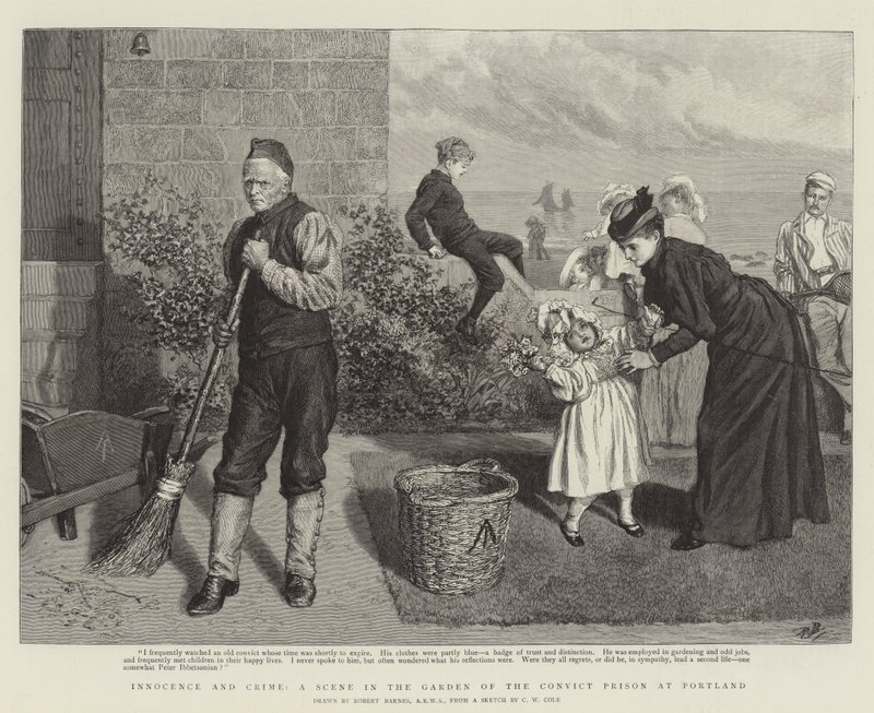 Innocence et crime, une scène dans le jardin de la prison de Portland - Robert Barnes