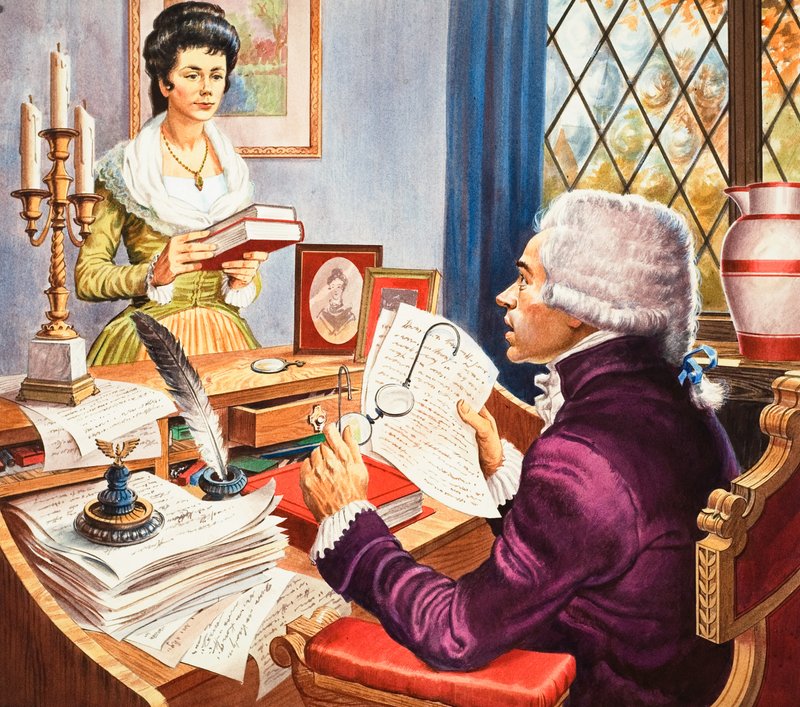 Robespierre et Eléonore Duplay (gouache sur papier) - Robert Brook