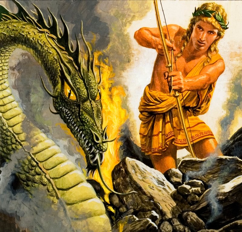 Apollon terrassant Python - Roger Payne