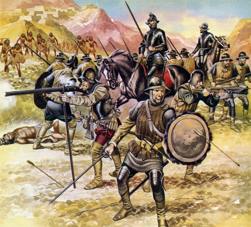 Mexique, Espagnols montant une expédition à la recherche d