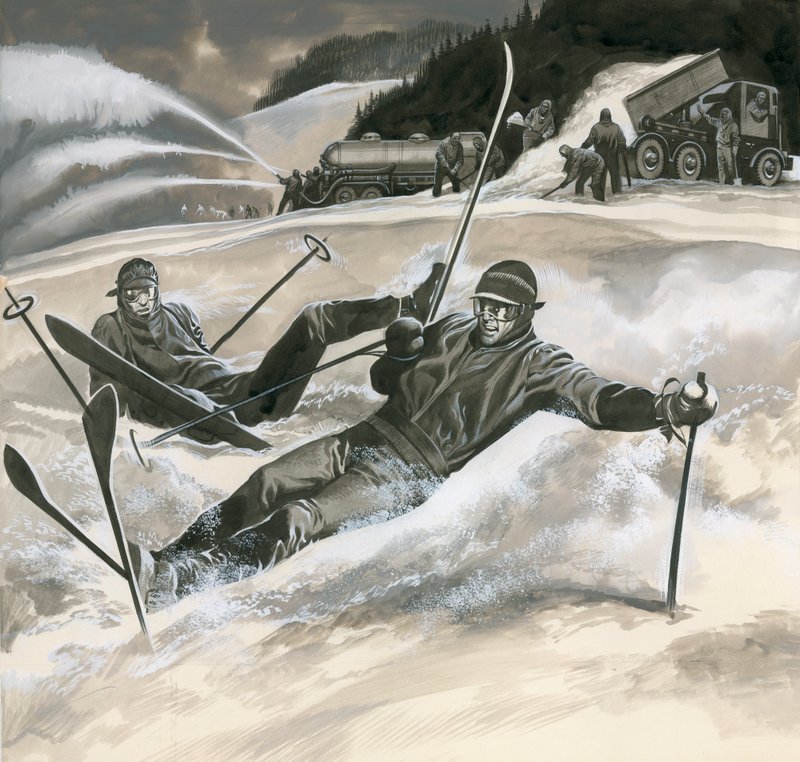 Skieurs et machines à neige - Ron Embleton
