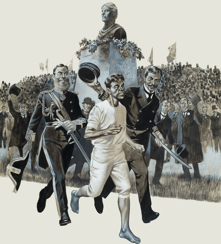 Spiridon Louis (gouache sur papier) - Ron Embleton