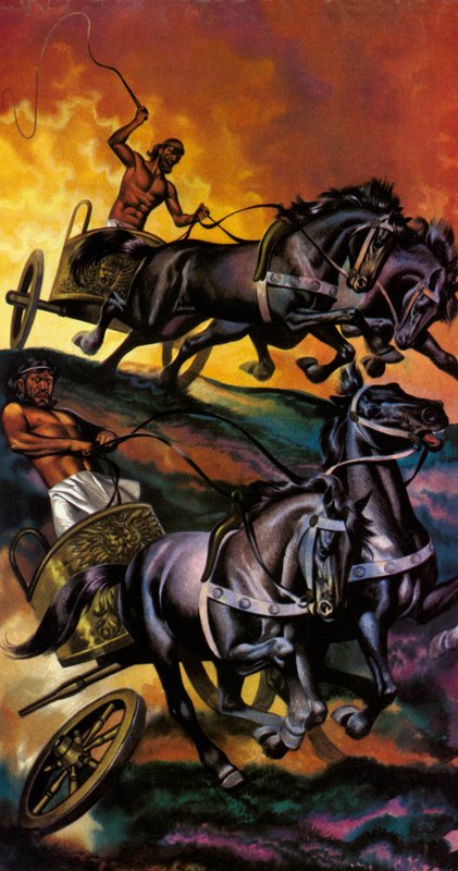 La magie des Jeux olympiques : La guerre des dieux (lithographie couleur) - Ron Embleton