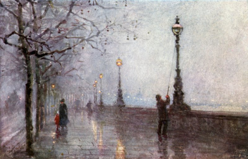 La Dernière Lampe, Thames Embankment - Rose Maynard Barton