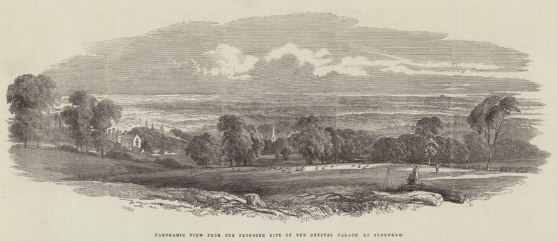 Vue panoramique depuis le site proposé du Crystal Palace à Sydenham - Samuel Read