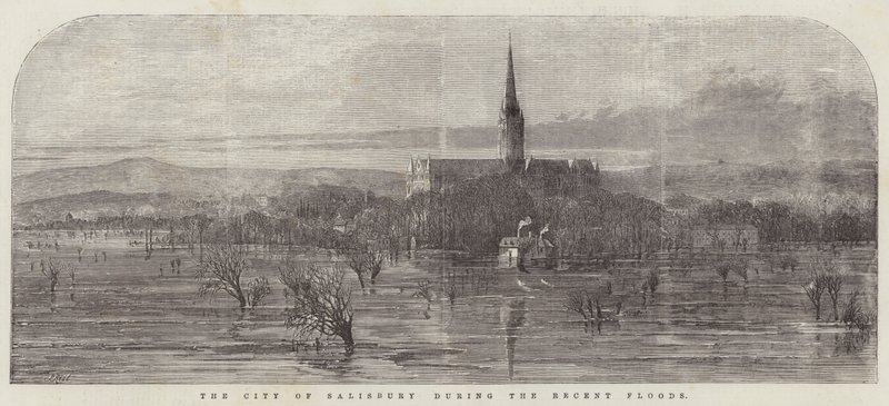 La ville de Salisbury pendant les récentes inondations - Samuel Read
