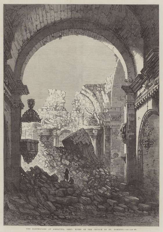 Le tremblement de terre à Arequipa, Pérou, ruines de l