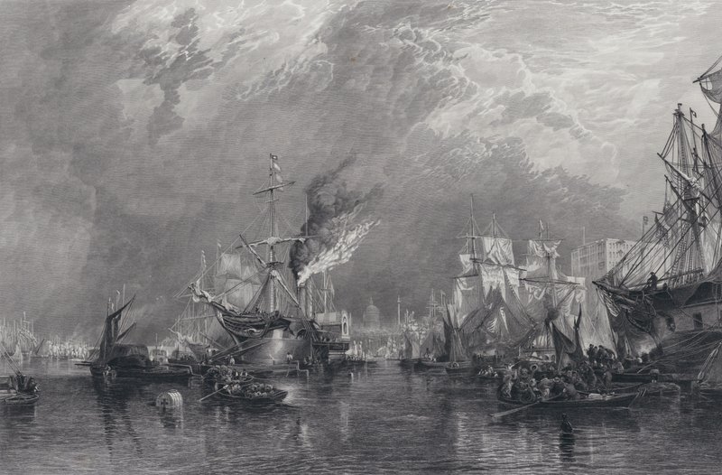 Le Port de Londres (gravure) - Samuel (after) Bough