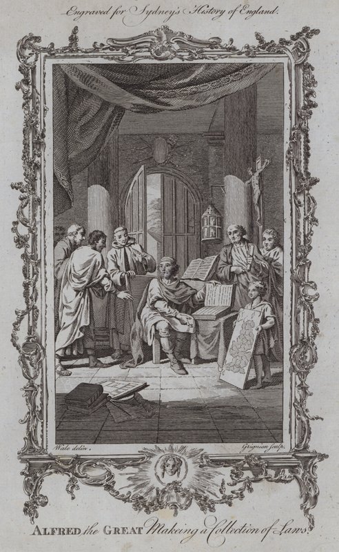 Alfred le Grand faisant une collection de lois - Samuel (after) Wale