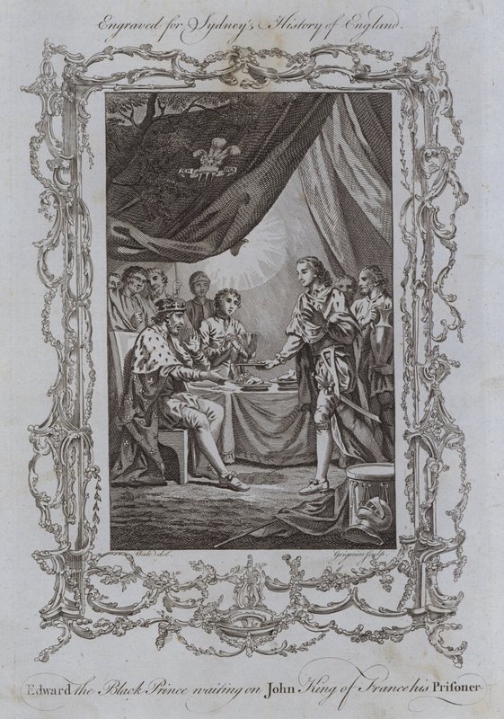 Édouard le Prince Noir servant Jean Roi de France son prisonnier - Samuel (after) Wale