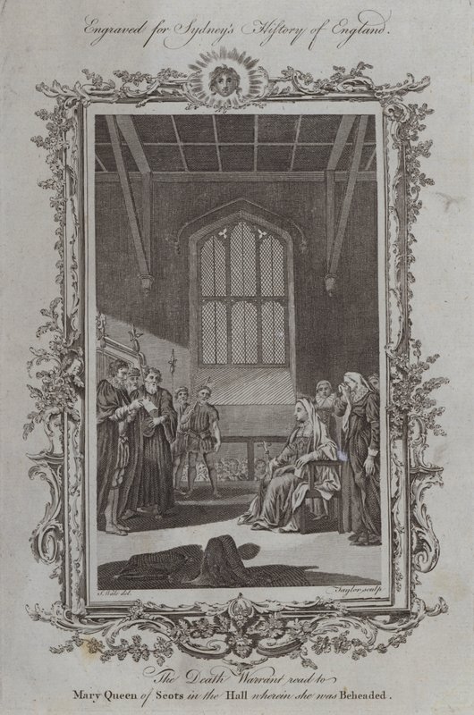 La lecture du mandat de mort à Marie Stuart dans la salle où elle fut décapitée - Samuel Wale