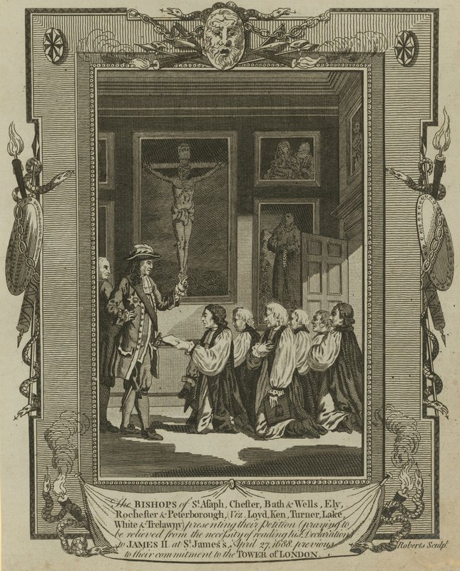 Les sept Évêques présentant leur pétition au Roi Jacques II à St James - Samuel Wale