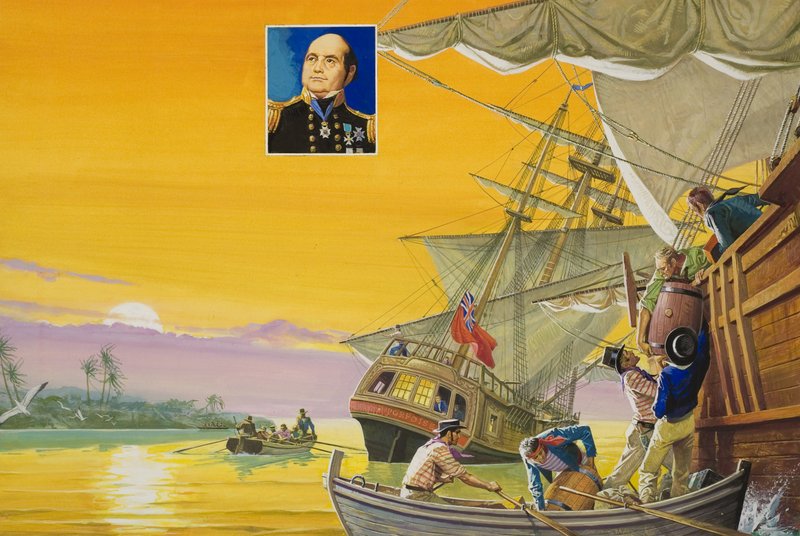 Sir John Franklin (1786-1847) (gouache sur papier) - Severino Baraldi