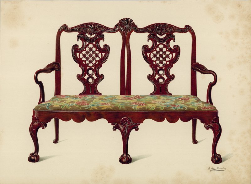 Canapé, propriété de Miss Mills - Shirley Charles Llewellyn Slocombe