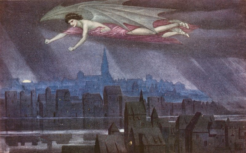 La Légende dorée : Lucifer survolant la ville - Sidney Meteyard
