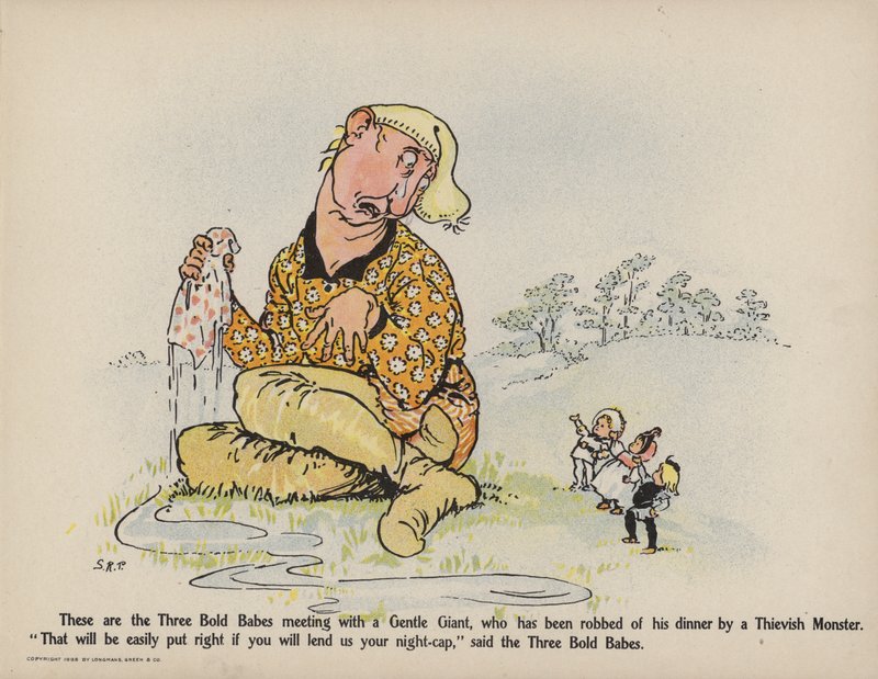 Illustration de la suite des aventures des trois bébés audacieux (lithographie couleur) - Sophia Rosamond Praeger
