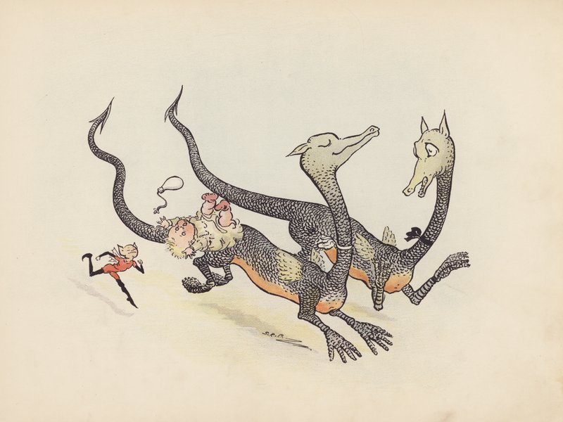 Illustration pour Little Twin Dragons de S Rosamond Praeger (lithographie couleur) - Sophia Rosamond Praeger