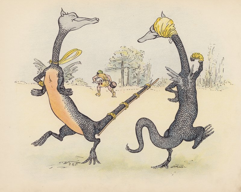 Illustration pour Little Twin Dragons de S Rosamond Praeger (lithographie couleur) - Sophia Rosamond Praeger