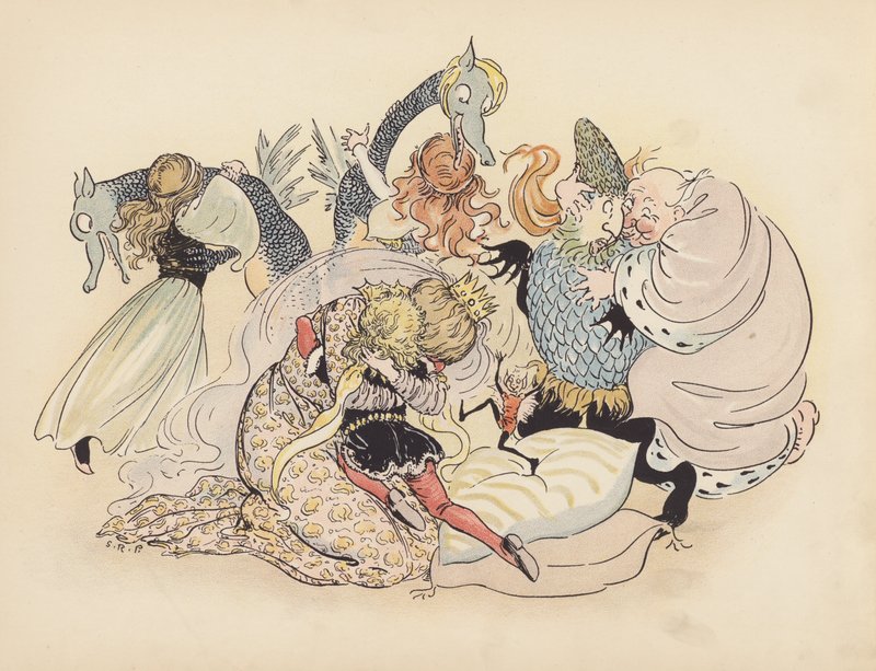 Illustration pour Little Twin Dragons de S Rosamond Praeger (lithographie couleur) - Sophia Rosamond Praeger