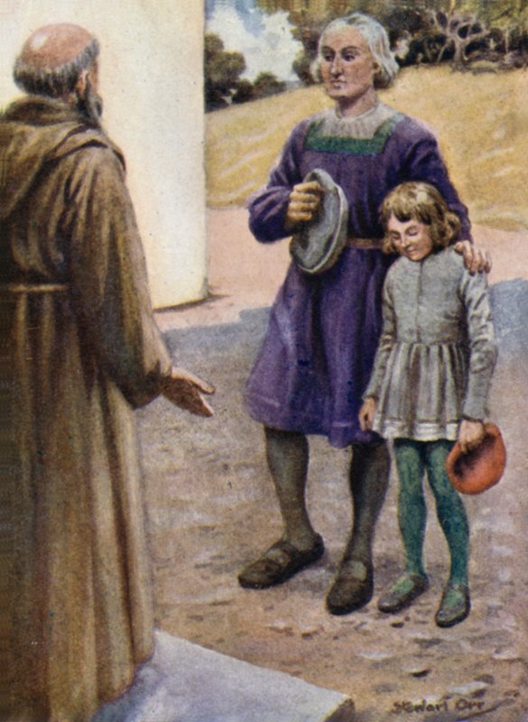Colomb et son fils Diego à la porte du couvent - Stewart Orr