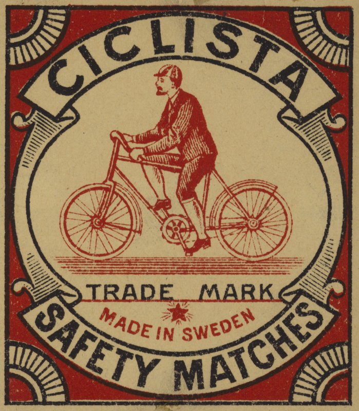 Étiquette pour allumettes de sécurité Ciclista - Swedish School