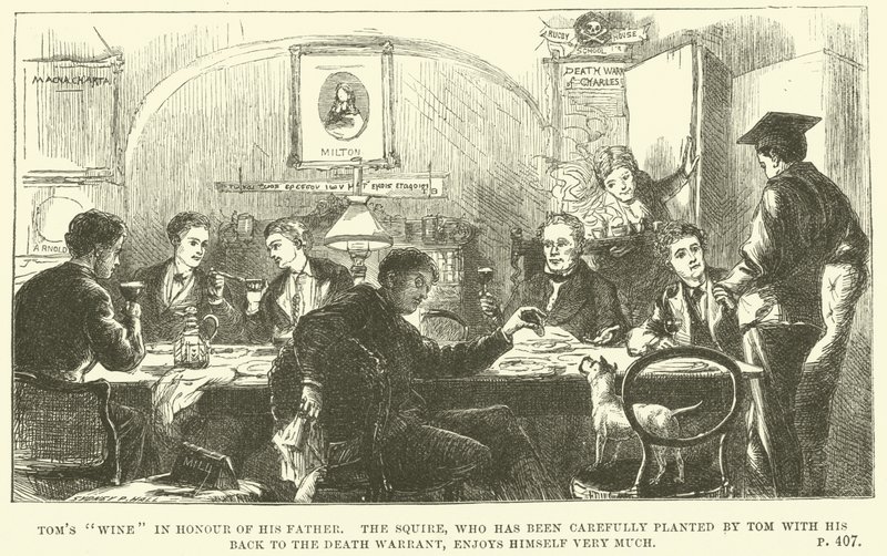 Illustration pour Tom Brown à Oxford par Thomas Hughes (gravure) - Sydney Prior (after) Hall