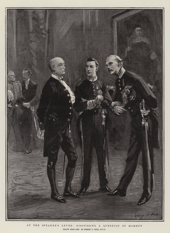 À la réception du président, discutant une question importante - Sydney Prior Hall