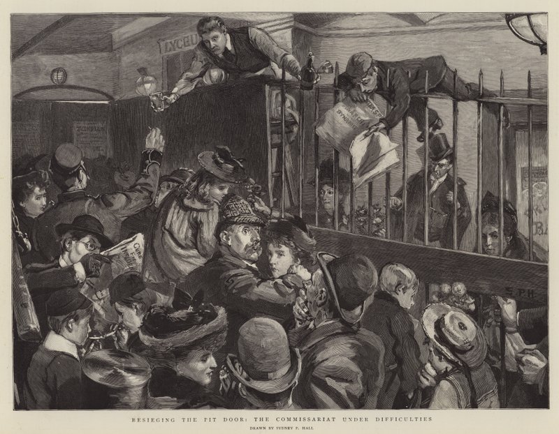 Assiégeant la porte de la fosse, le commissariat en difficulté - Sydney Prior Hall