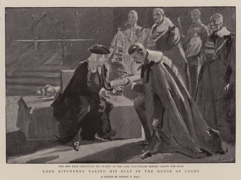 Lord Kitchener prenant son siège à la Chambre des Lords - Sydney Prior Hall