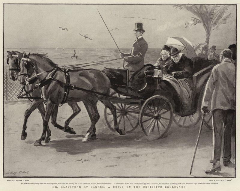 M. Gladstone à Cannes, une promenade sur le boulevard de la Croisette - Sydney Prior Hall