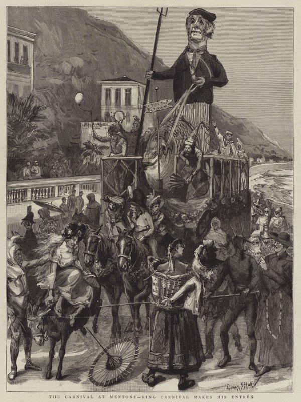 Le Carnaval à Menton, le Roi Carnaval fait son entrée - Sydney Prior Hall