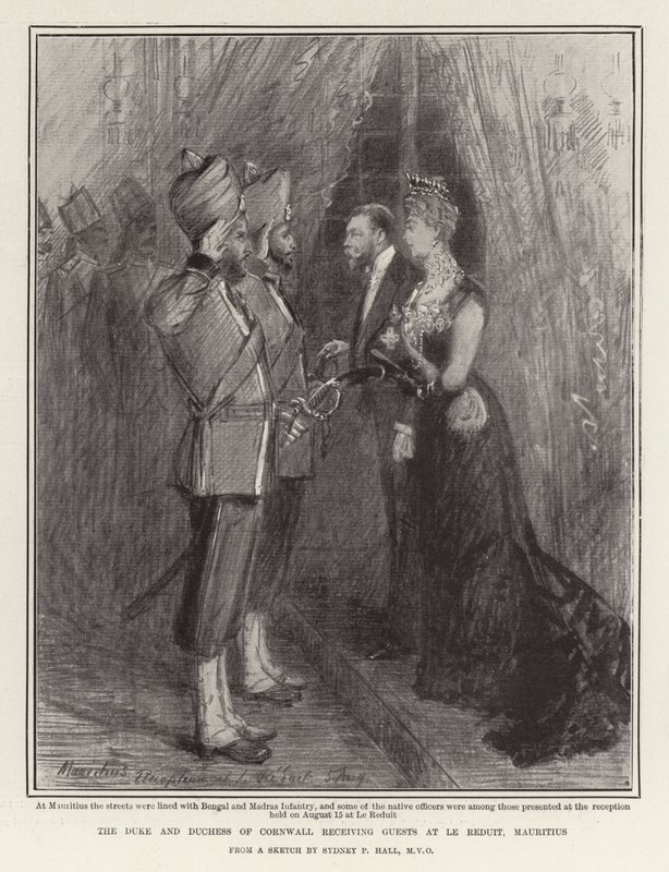 Le duc et la duchesse de Cornouailles recevant des invités au Reduit, Maurice - Sydney Prior Hall