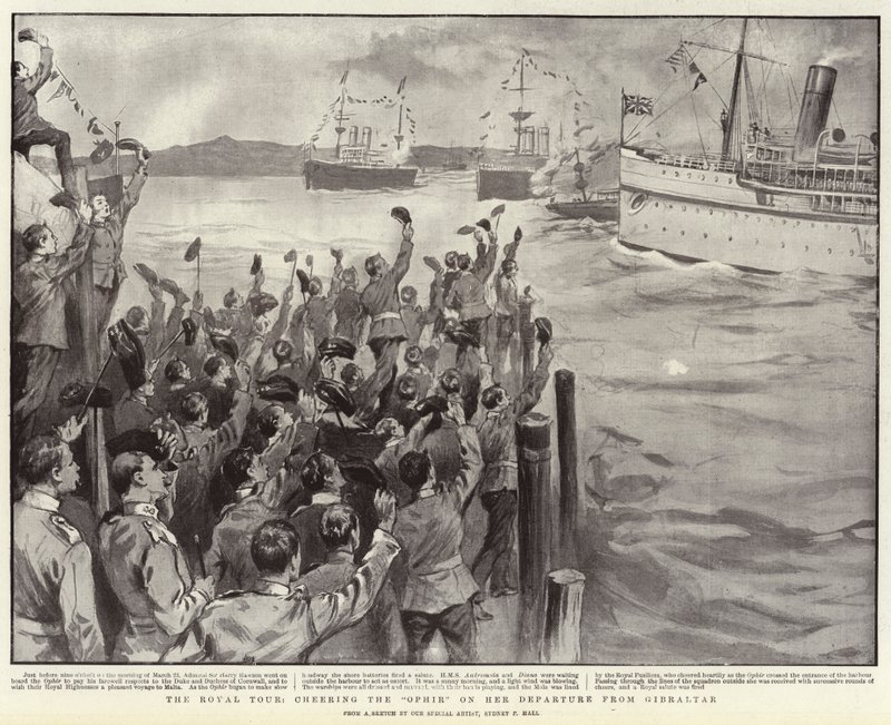 La tournée royale, acclamant l