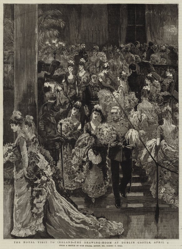 La visite royale en Irlande, le salon de Dublin Castle, 9 avril - Sydney Prior Hall