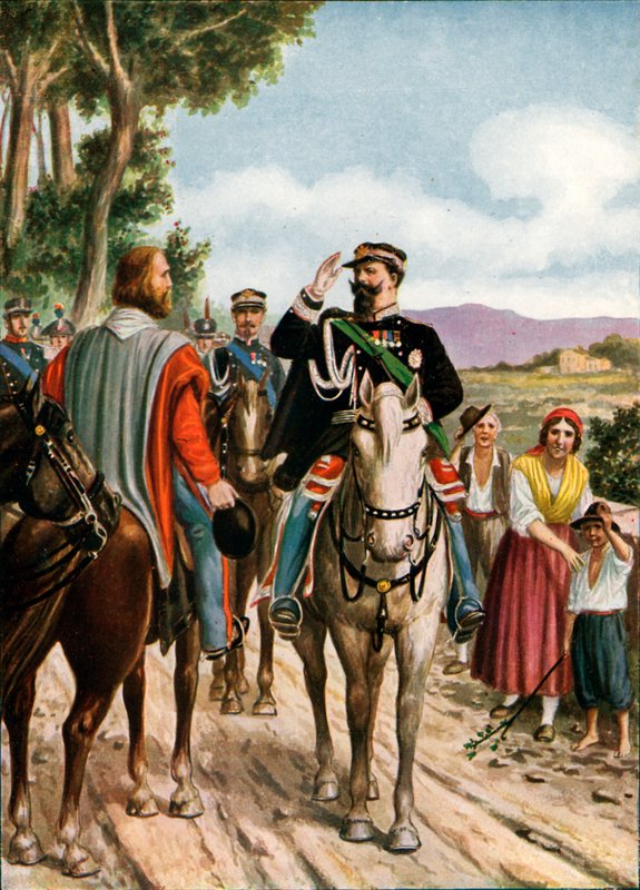 Rencontre historique à Teano entre Victor Emmanuel II et Garibaldi, 1860 - Tancredi Scarpelli