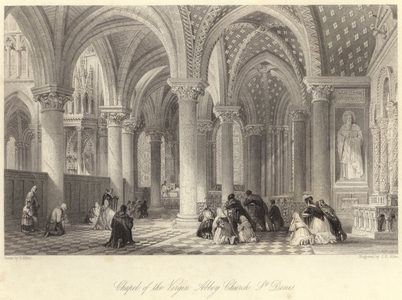 Chapelle de la Vierge, Église abbatiale, Saint-Denis (gravure) - Thomas (after) Allom