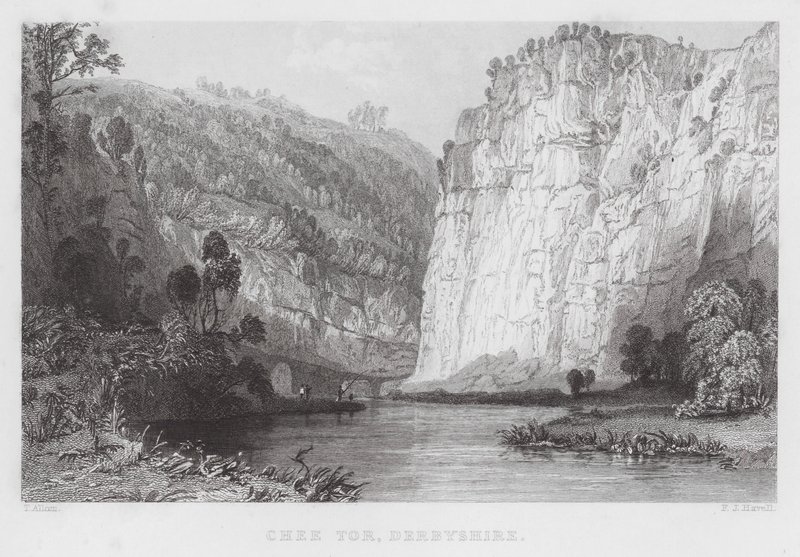 Chee Tor, Derbyshire (gravure) - Thomas (after) Allom