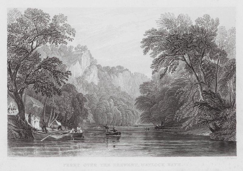 Ferry sur la Derwent, Matlock Bath (gravure) - Thomas (after) Allom