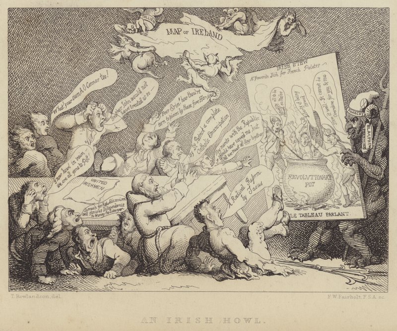 Un hurlement irlandais : réunion de la Convention nationale des Irlandais unis montrant les horreurs du républicanisme exemplifiées par la Révolution française - Thomas (after) Rowlandson