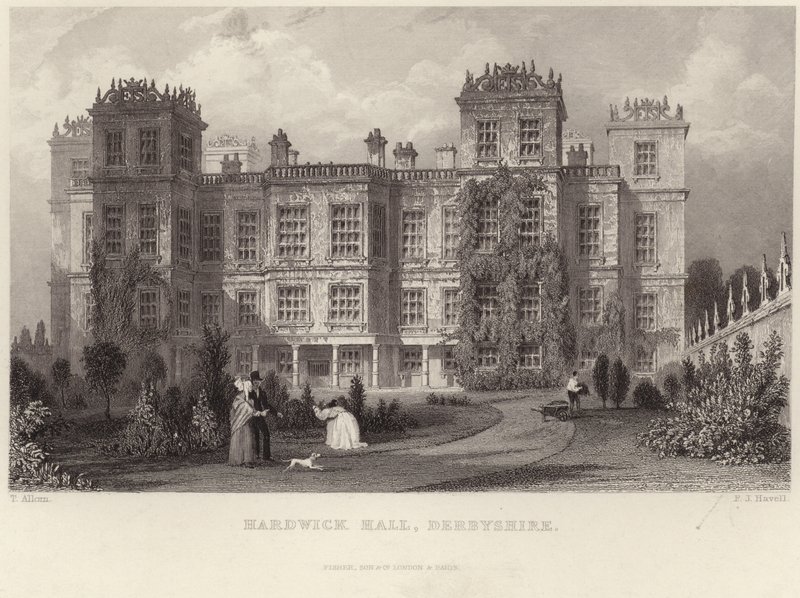Hardwick Hall dans le Derbyshire - Thomas Allom