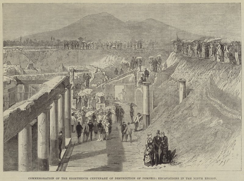 Commémoration du dix-huitième centenaire de la destruction de Pompéi, fouilles dans la neuvième région - Thomas Harrington Wilson