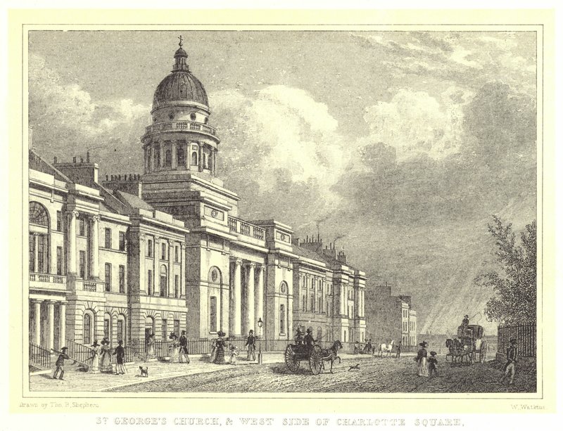 Église St George et côté ouest de Charlotte Square - Thomas Hosmer (after) Shepherd