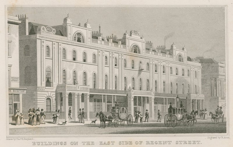 Bâtiments du côté est de Regent Street, Londres - Thomas Hosmer Shepherd