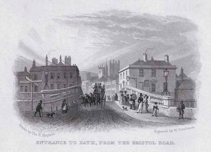 Entrée de Bath, de la route de Bristol - Thomas Hosmer Shepherd